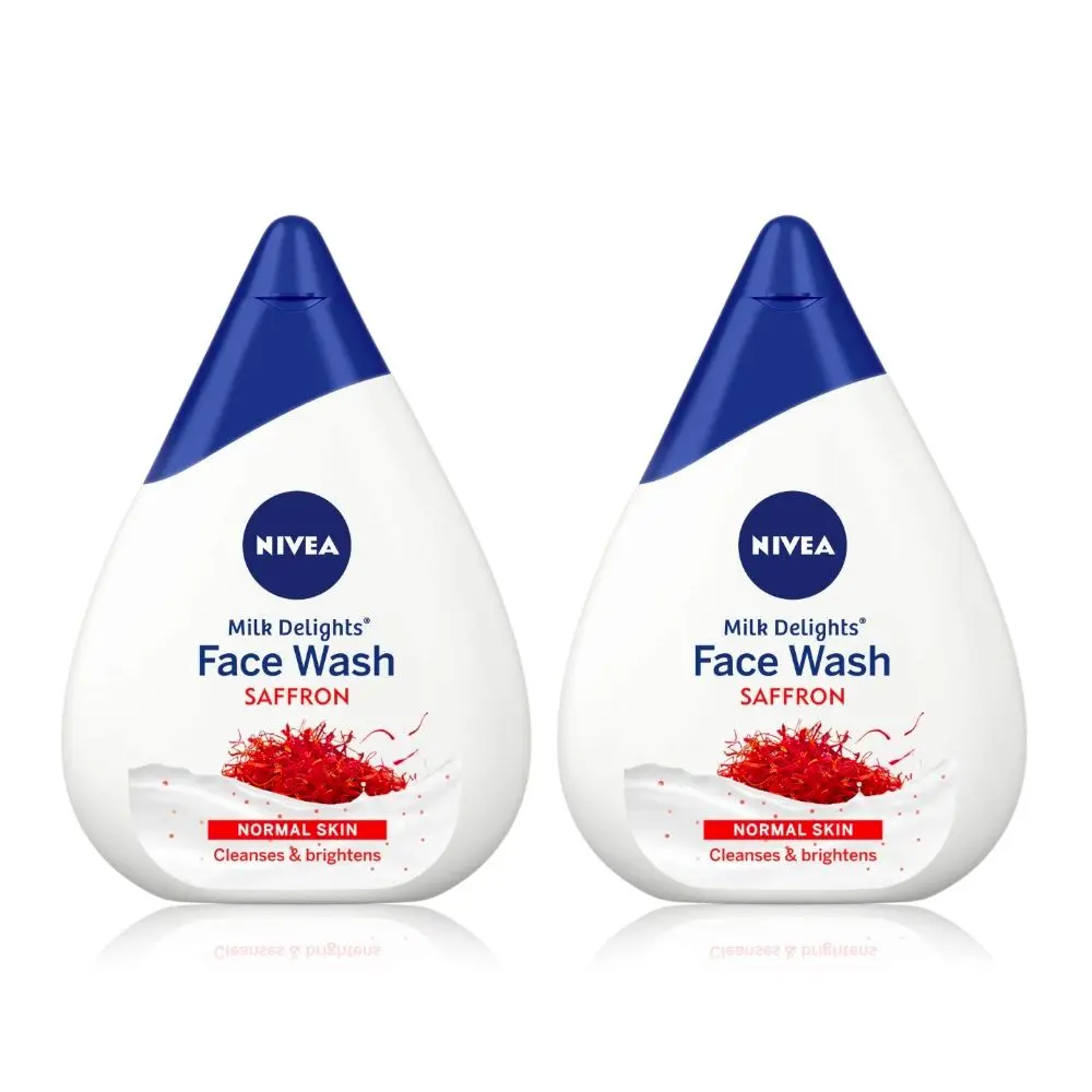 NIVEA Face Wash Milk Delights Precious Saffron Normal Skin 50ml Pack of 2