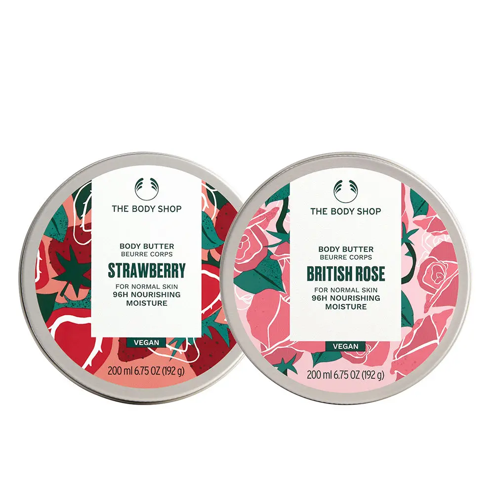 The Body Shop Body Butter Combo | Strawberry and British Rose (200 ml x 2)