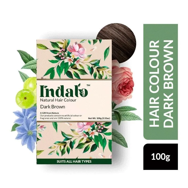 Indalo Natural Baheda And Brahmi Hair Colour - Dark Brown