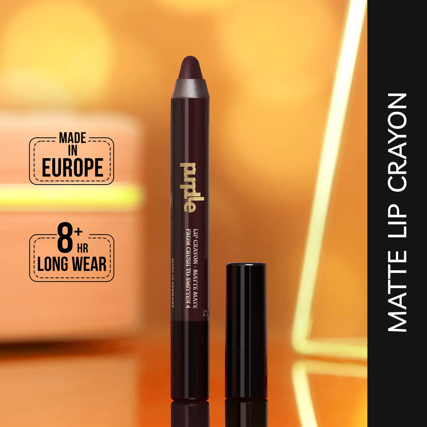 Purplle Lip Crayon, Brown, Matte Mate - From Crush To Smitten 4 (2.8 g)