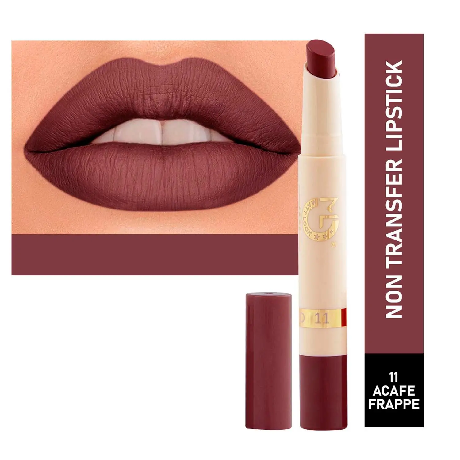 Matt look Velvet Smooth Non-Transfer, Long Lasting & Water Proof Lipstick, Cafe Frappe (2gm)