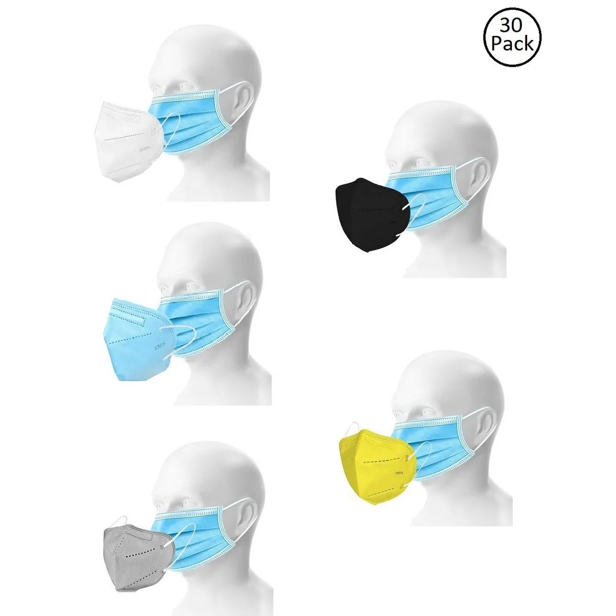 Fabula Double Mask Set of 25 Disposable & 5 Reusable Kn95/N95 Mask