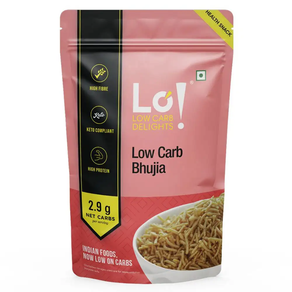 Lo! Foods Low Carb Bhujia,  High Protein Snacks | Healthy Snacks  200 g