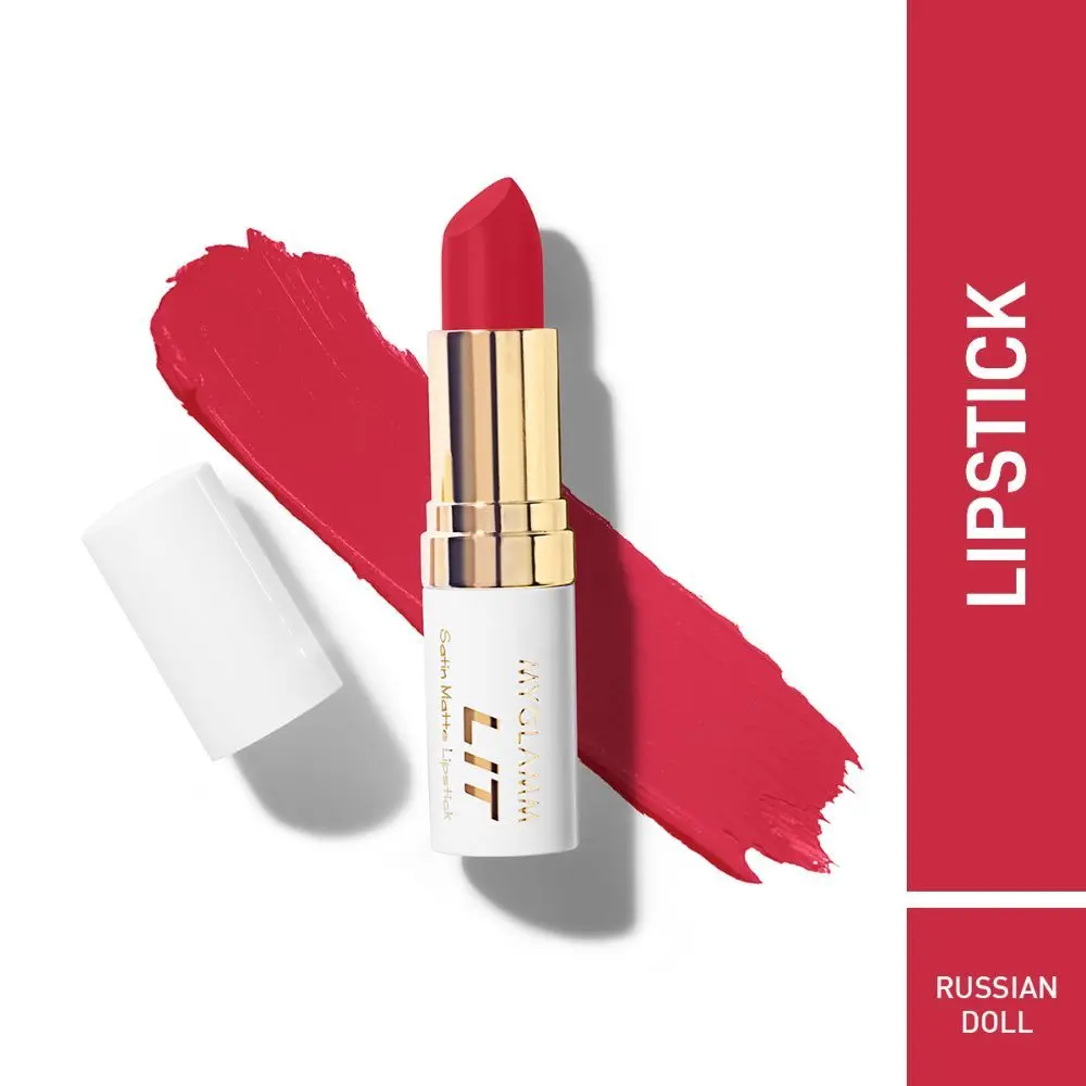 MyGlamm LIT Satin Matte Lipstick-Russian Doll-4.5gm