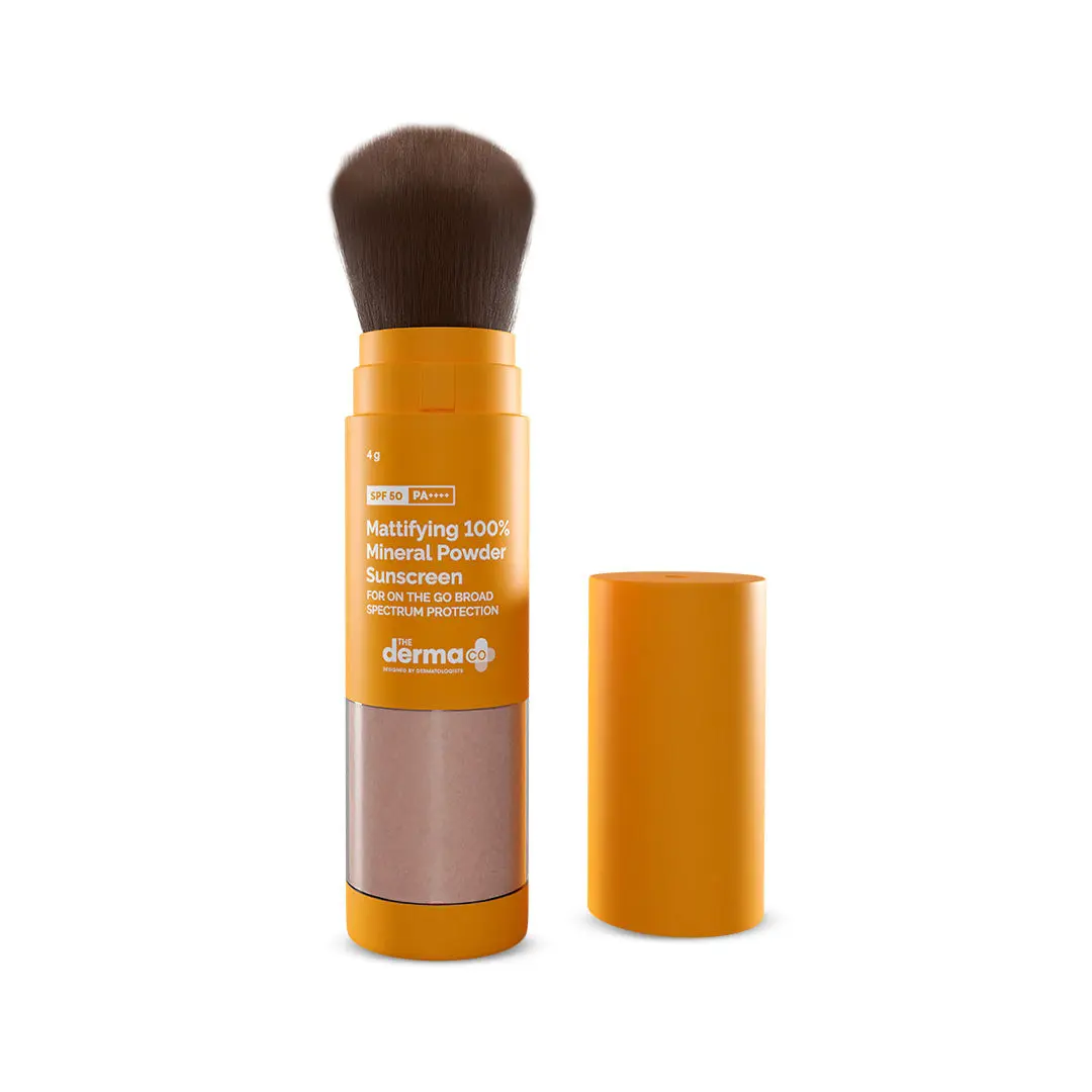 Mattifying 100% Mineral Powder Sunscreen with SPF 50 For On The Go Broad Spectrum Protection - 4g