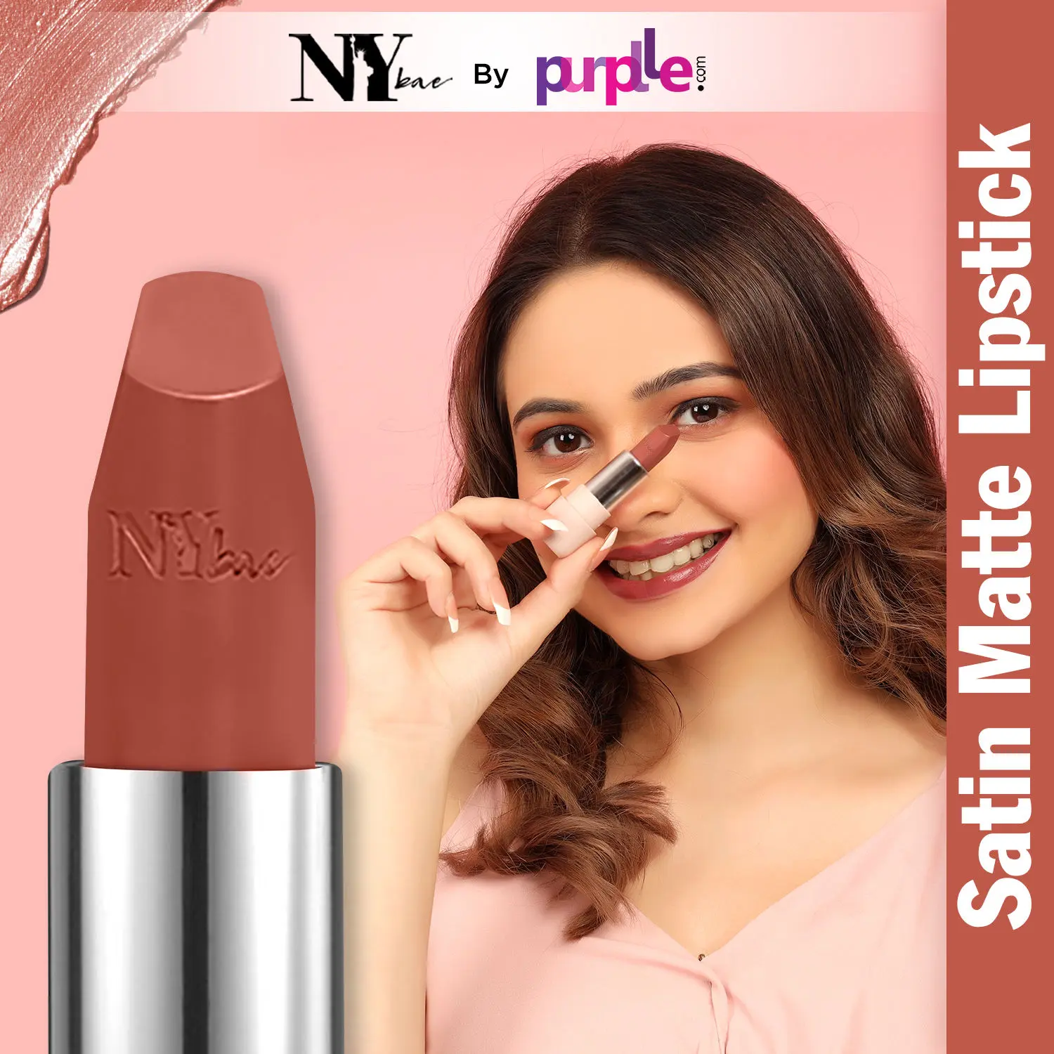 NY Bae Satin Matte Lipstick - Need Nude 08 (4.2 g) | Brown | Silky Smooth Texture | High Shine | Weightless | With Vitamin A & E