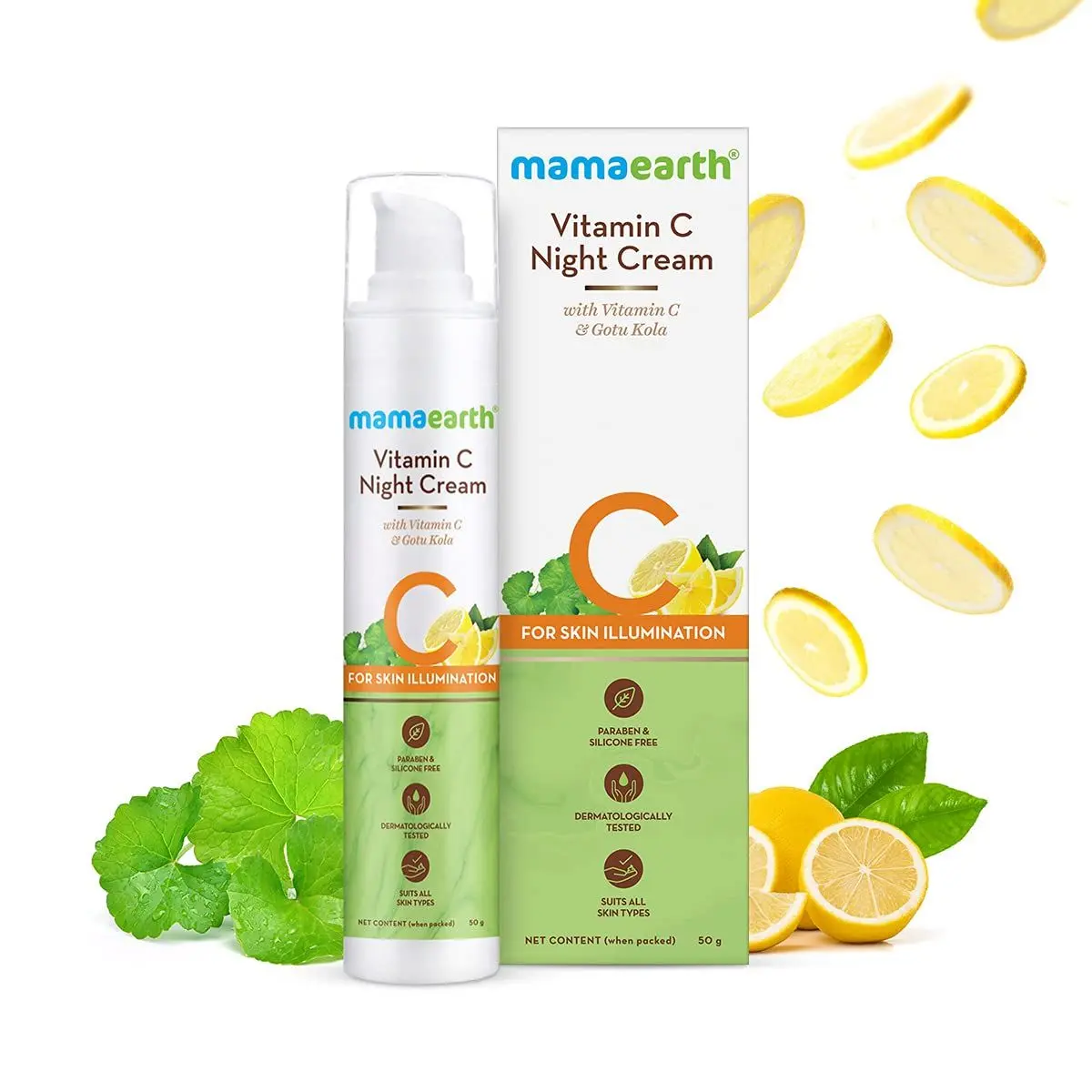 Mamaearth Vitamin C Night Cream with Vitamin C & Gotu Kola for Skin Illumination – 50g