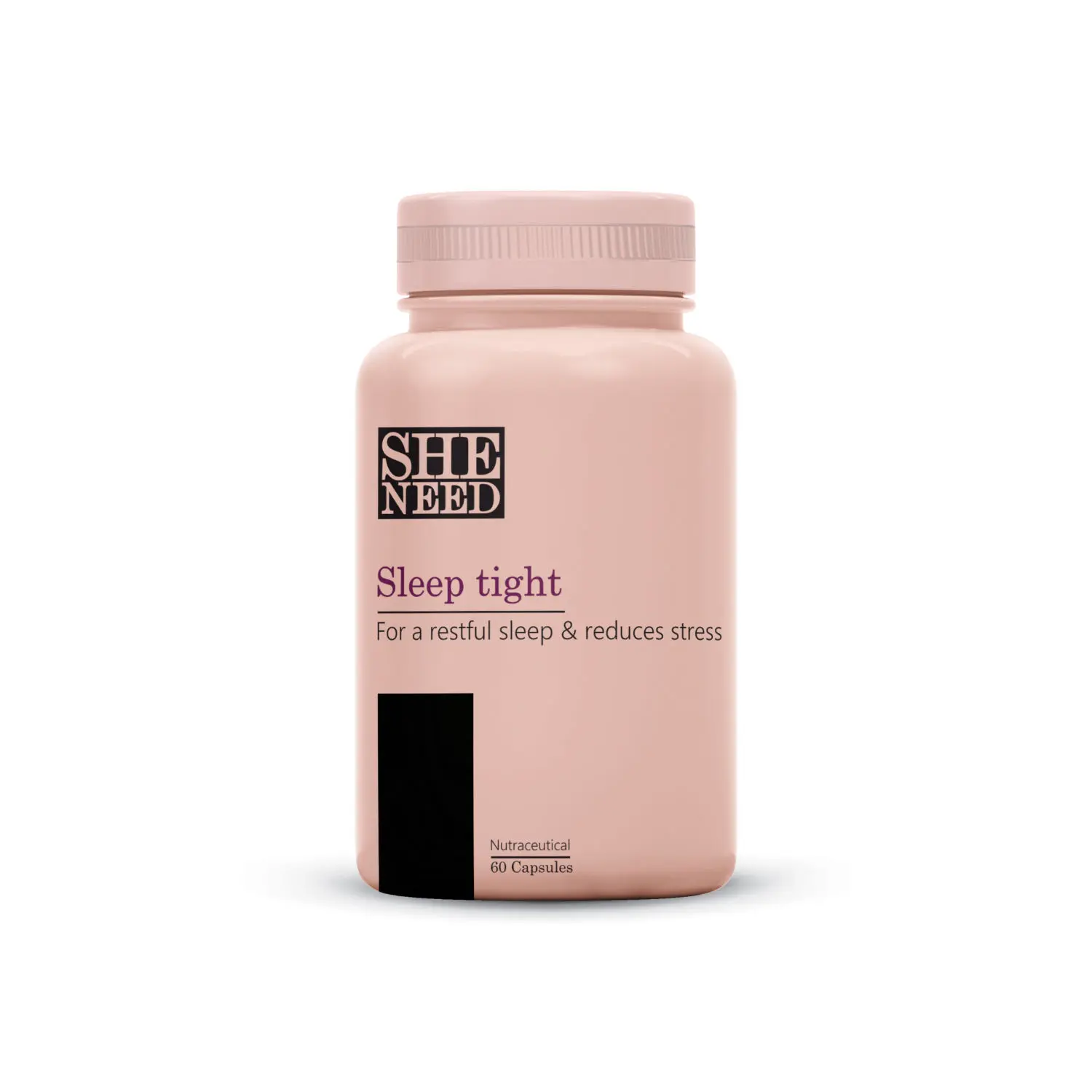 SheNeed Sleep Tight Supplements For Women - Promotes Restful Sleep, Relaxation & Reduces Stress – 60 Capsules