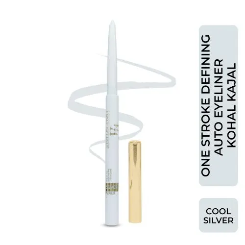 Half N Half One Stroke Defining Auto Eyeliner Kohl Kajal 18hour Long Lasting - Cool-silver