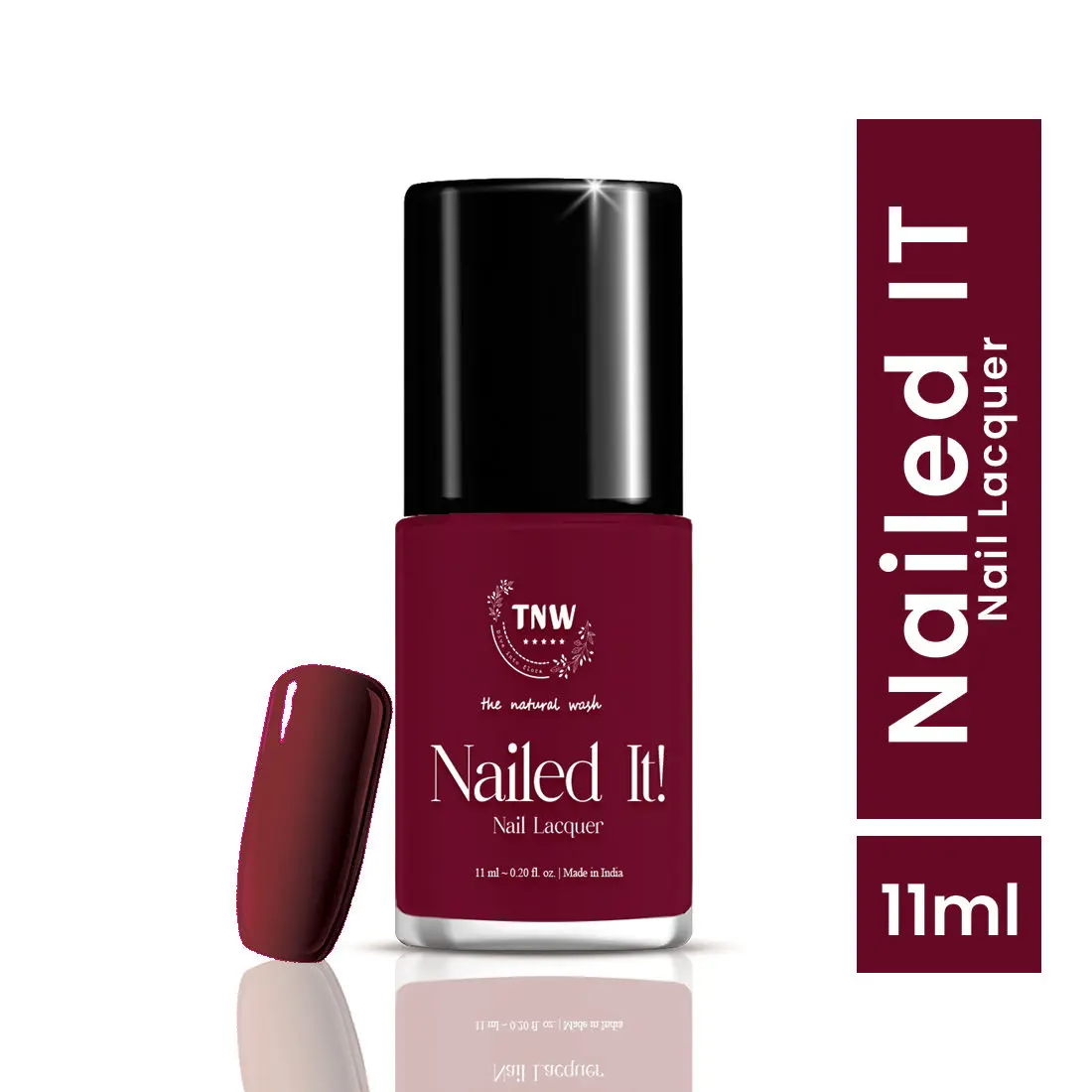 TNW -The Natural Wash Nailed It! - 09: Cherry Bomb | Nail Polish | Chip Resistant | Pigmented | Long Lasting | Quick Drying | 11ml