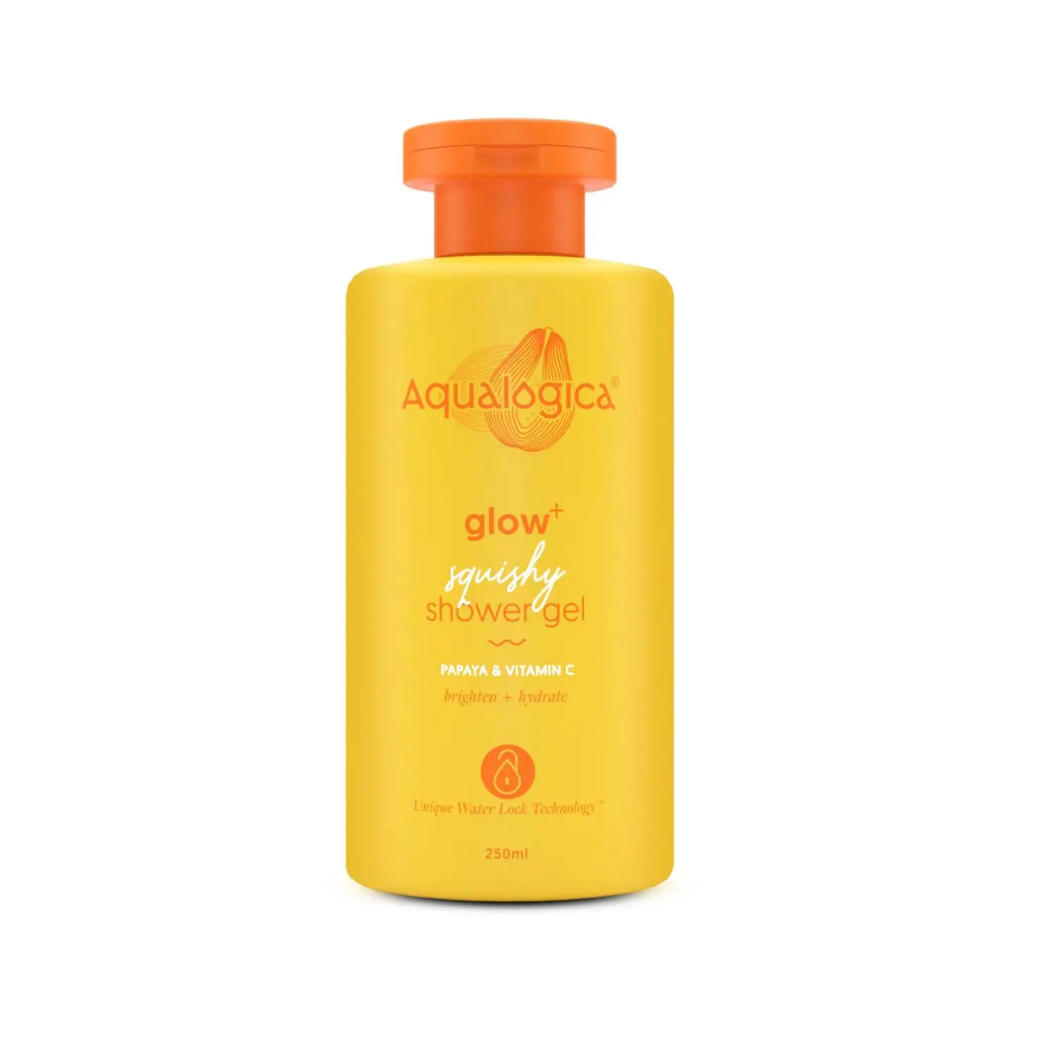 Aqualogica Glow+ Squishy Shower Gel with Papaya & Vitamin C for Glowing Skin - 250ml