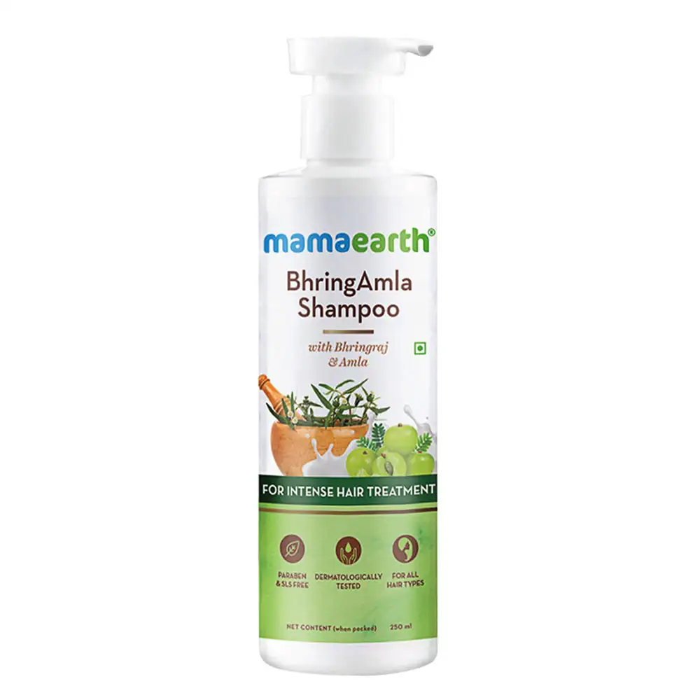 Mamaearth BhringAmla Shampoo,  250 ml  with Bhringraj & Amla for Intense Hair Treatment