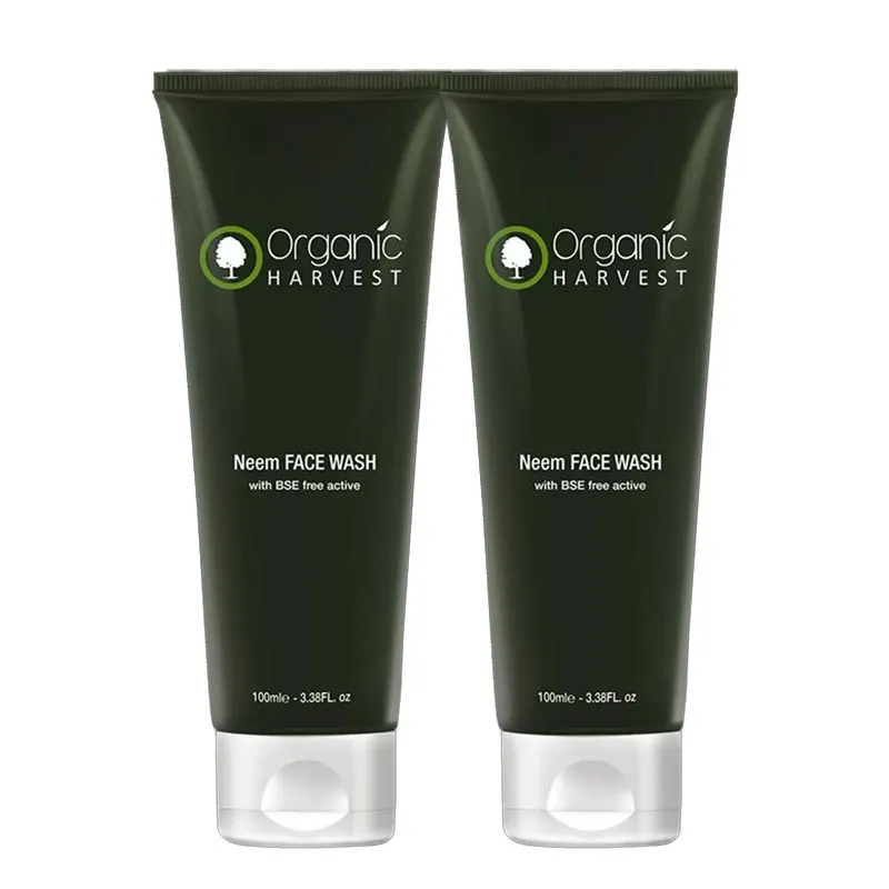 Organic Harvest Neem Face Wash With BSE Free Active - Pack of 2