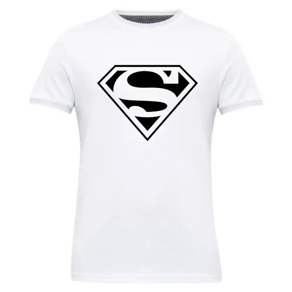 Gym Brute Superman T Shirt,  White  Medium