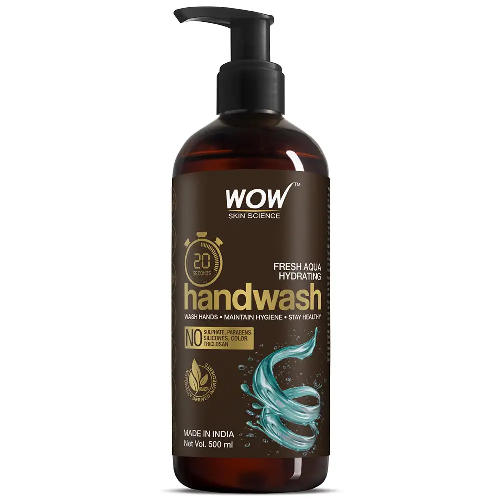 WOW Skin Science Fresh Aqua Hydrating Hand Wash,  Natural  500 ml  Pump