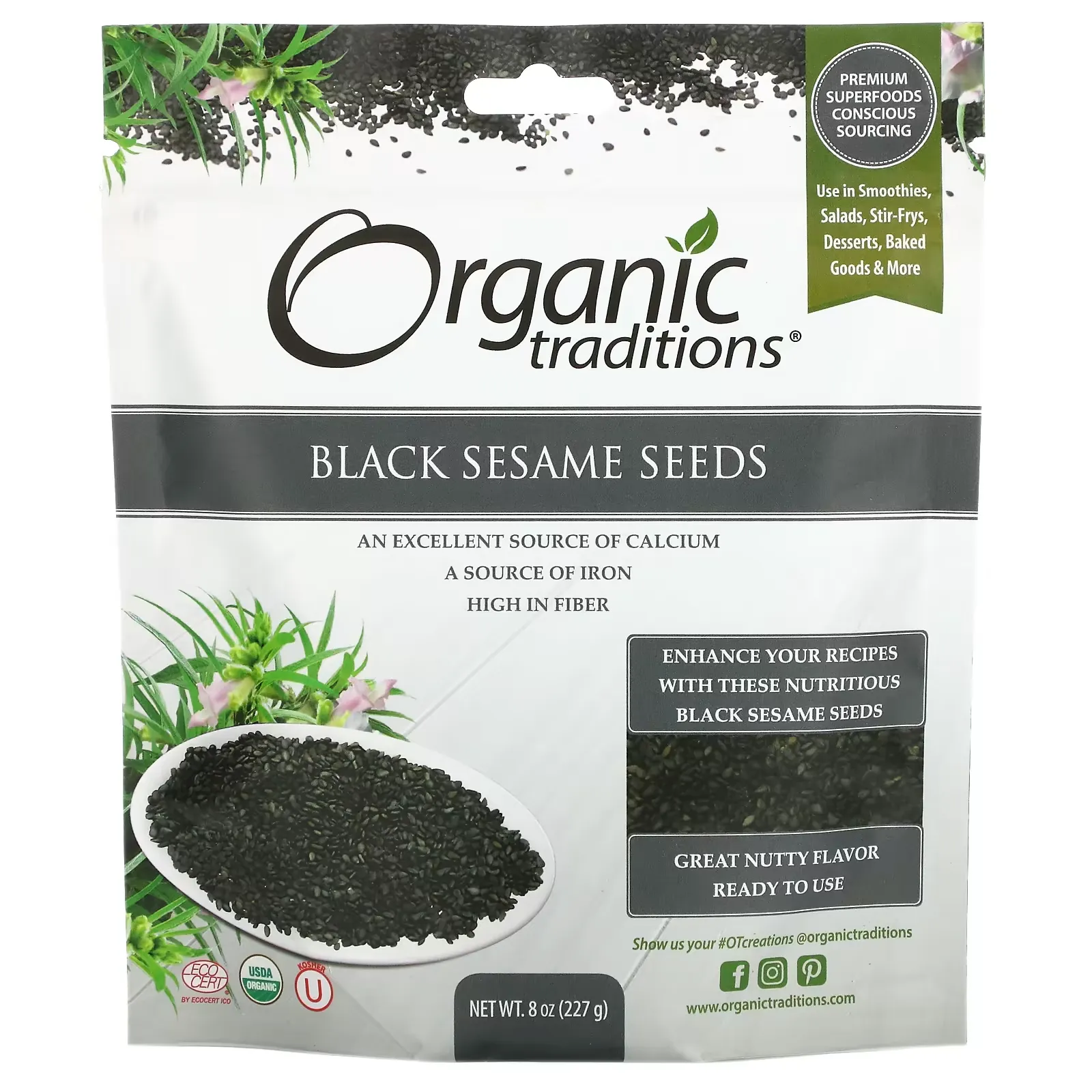 Black Sesame Seeds, 8 oz (227 g)