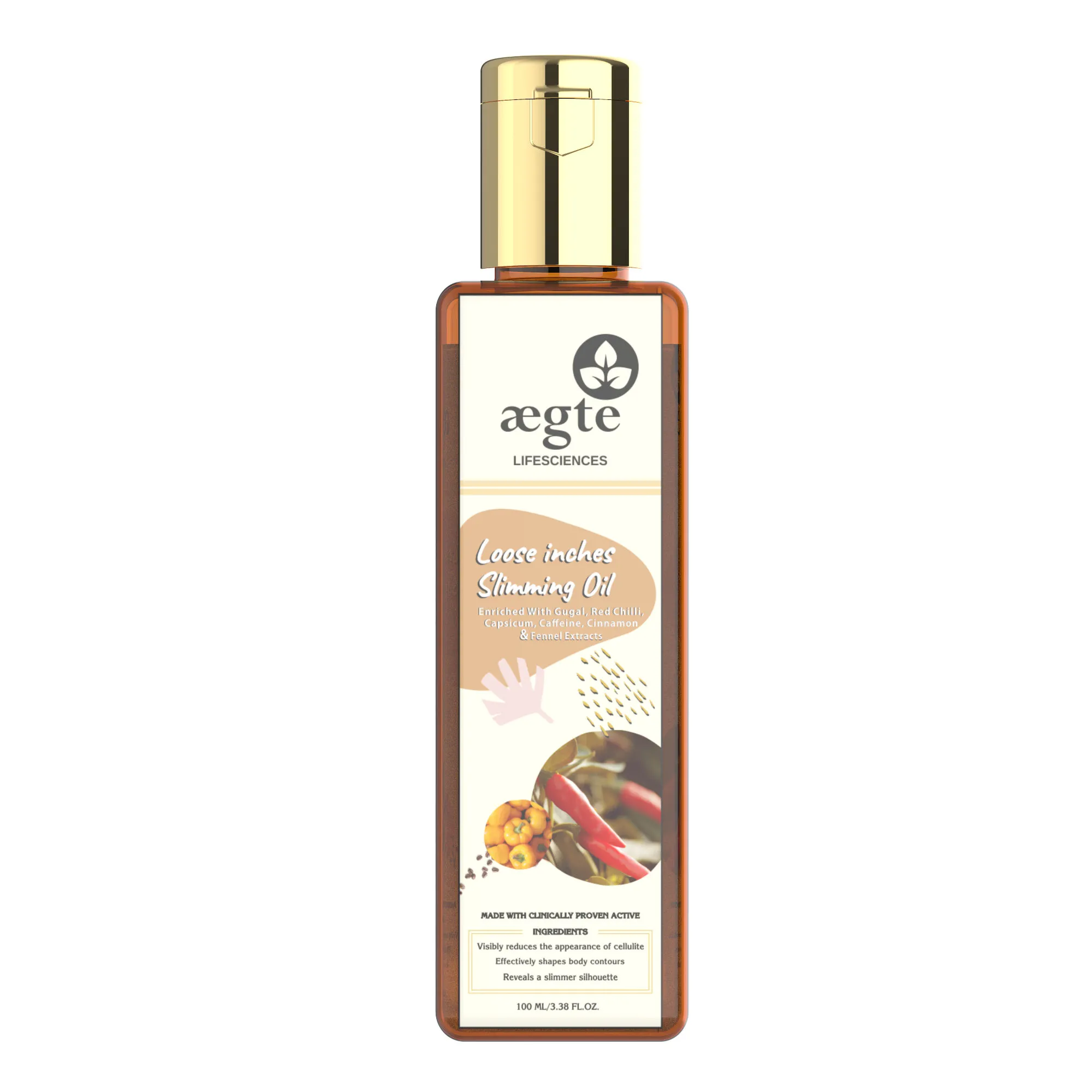 Aegte Loose Inches Anti Cellulite & Skin Toning Slimming Oil For Stomach, Hips & Thigh