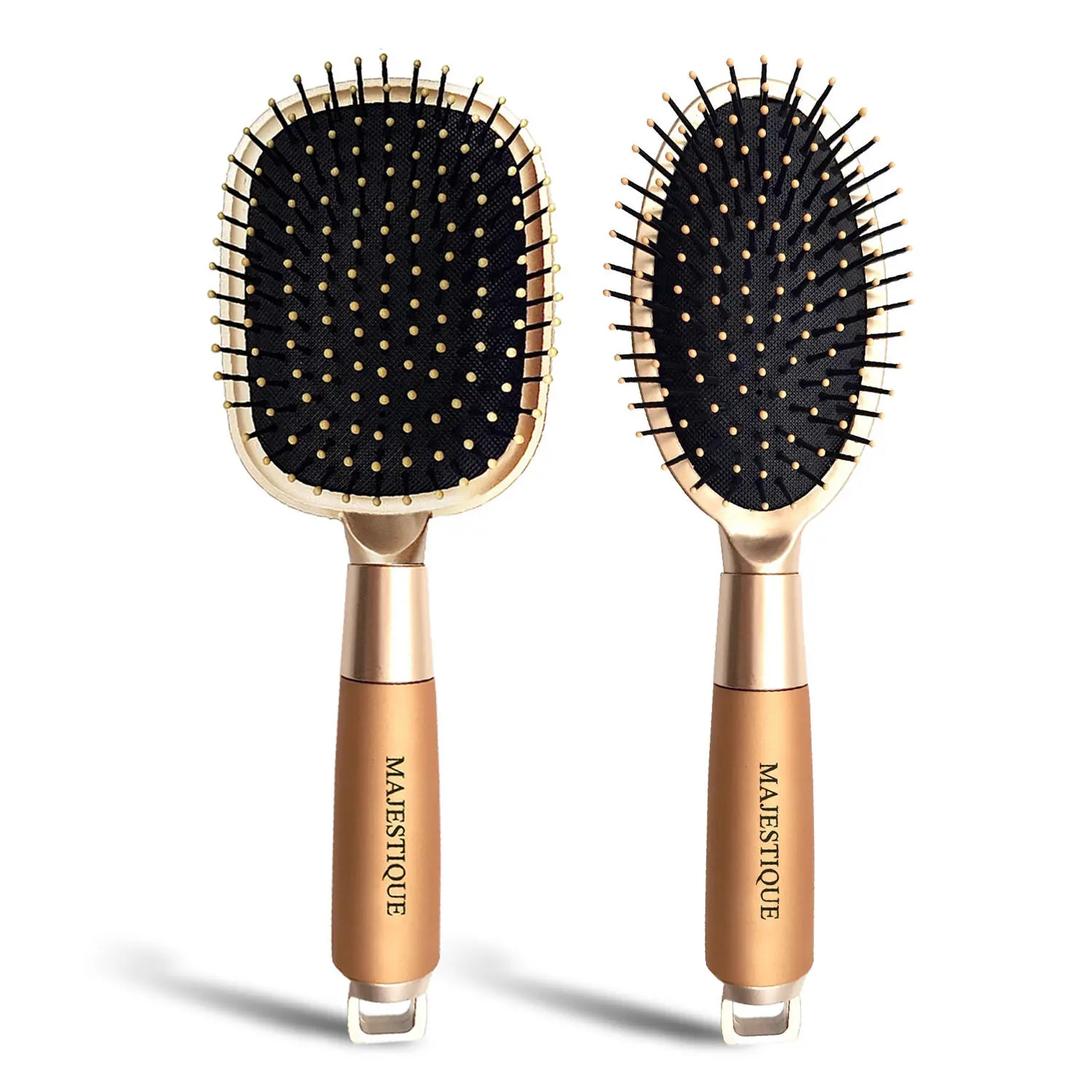 Majestique Golden Series Hair Set - Paddle and Oval Detangle Brush - Refresh and Extend for All Hair Types