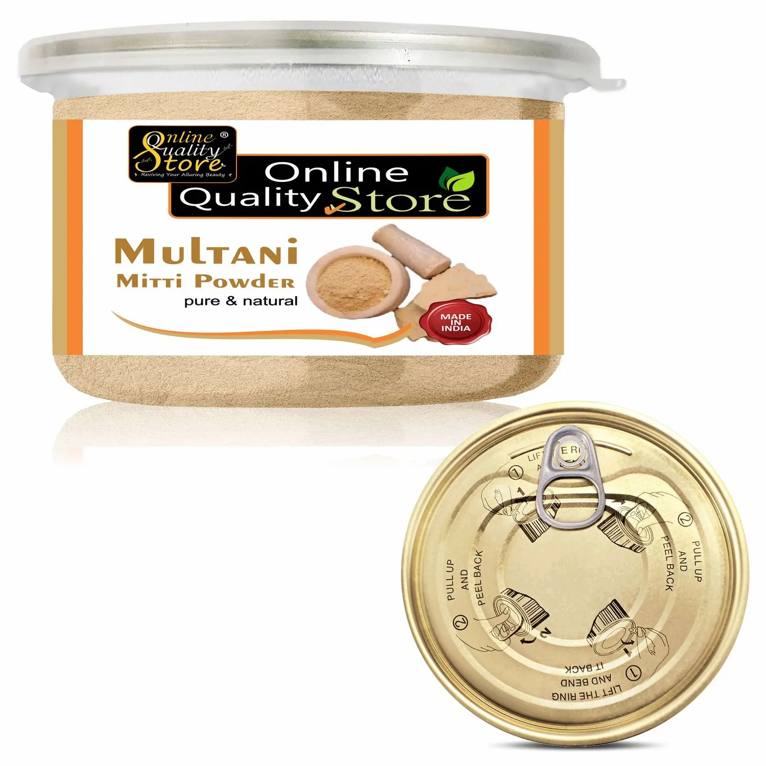 Online Quality Store 100% Pure Herbal Jar Multani Mitti Powder_100g - Multani Mud Mitti | 100% Pure & Natural Multani Mitti Powder |Multani Mitti Face Pack |Bentonite Clay{jar_Multani_mitti_100}