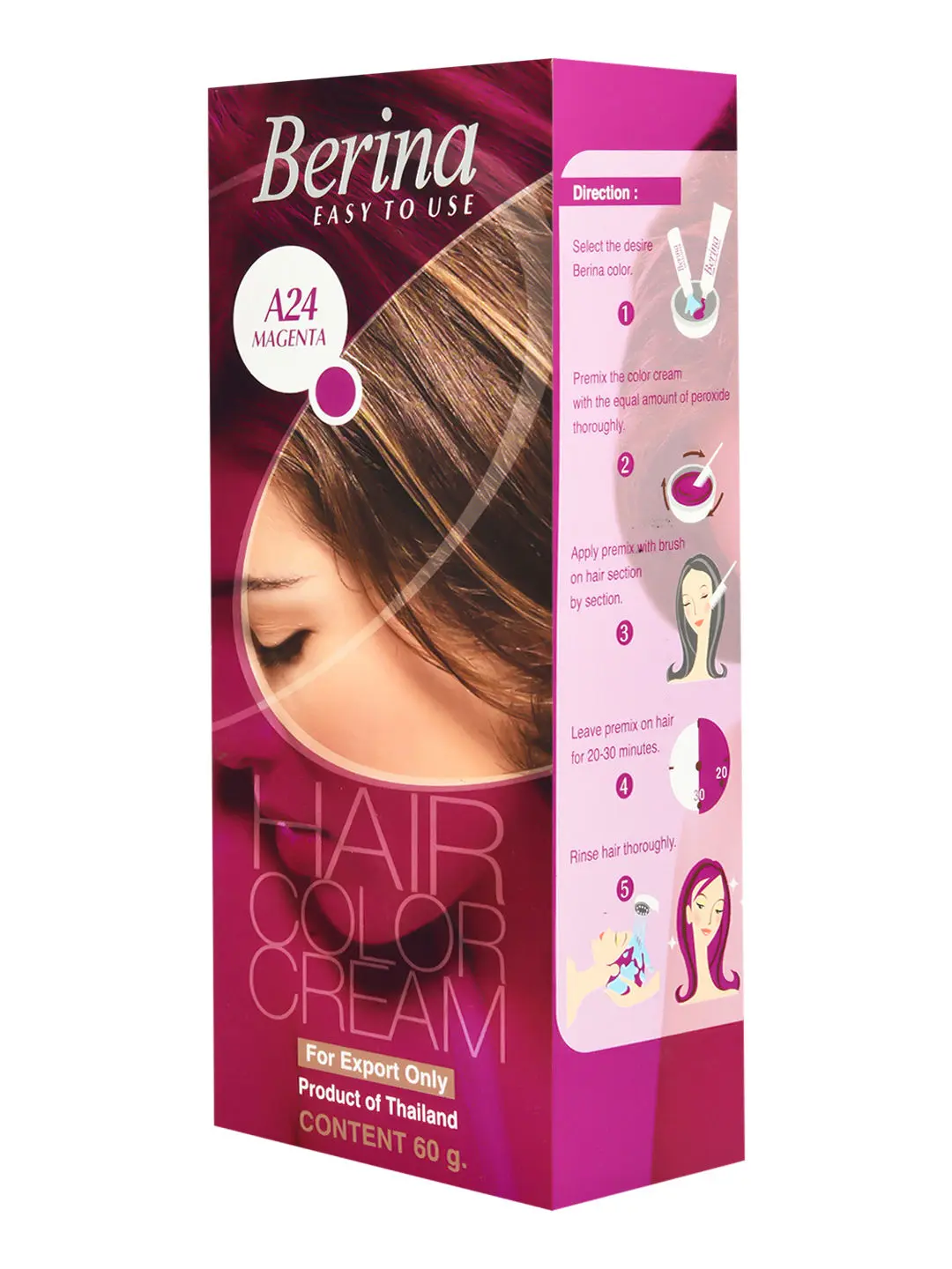 Berina A24 Magenta Hair Color Cream 60gm