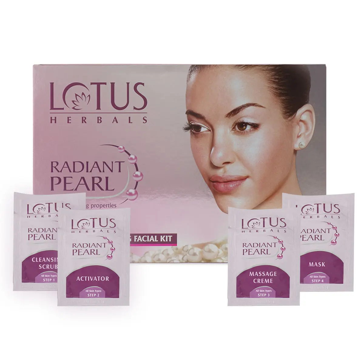 Lotus Herbals Radiant Pearl Cellular 1 Facial Kit | For Deep Cleaning | With Pearl Extracts & Green Tea | 37g