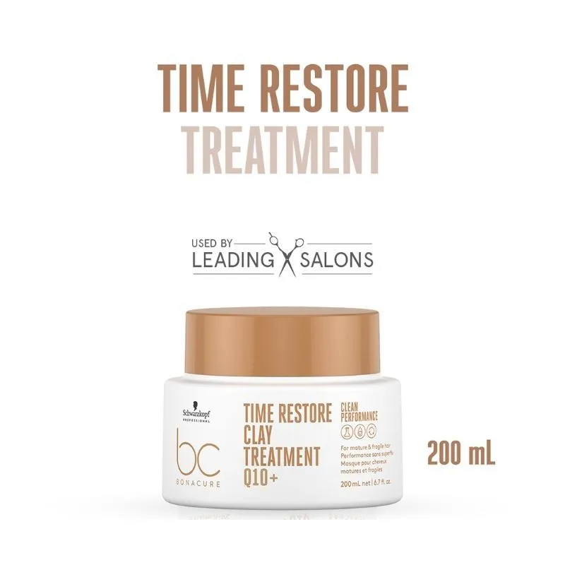 Schwarzkopf Professional Bonacure Time Restore Clay Treatment Mask With Q10+ - For Mature Hair