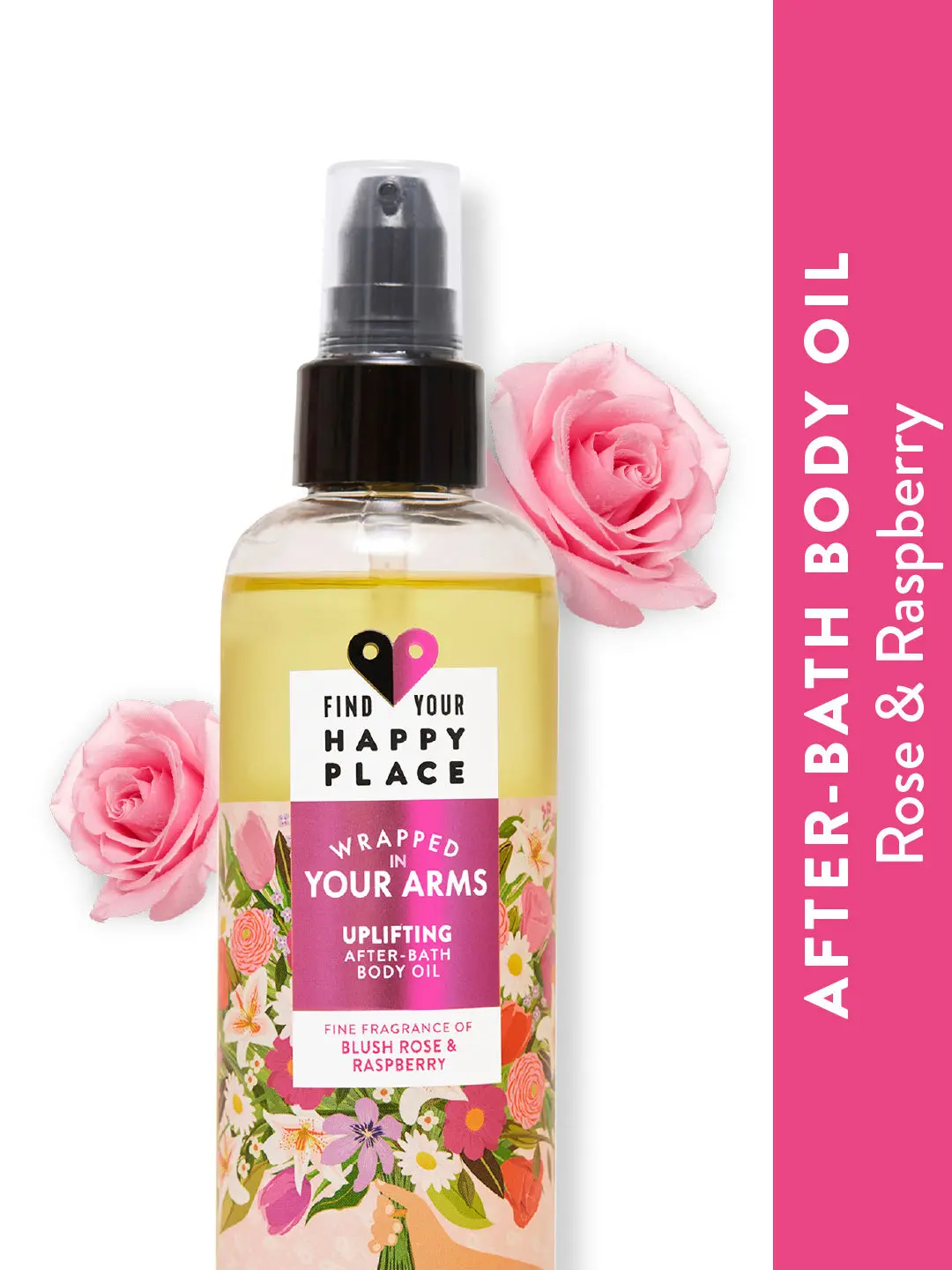 Find Your Happy Place - Wrapped In Your Arms After-Bath Body Oil Blush Rose & Raspberry 200ml