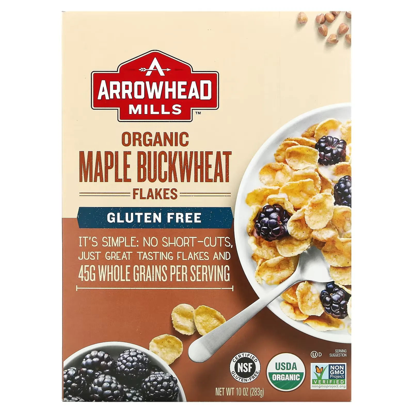 Organic Maple Buckwheat Flakes, Gluten Free, 10 oz (283 g)