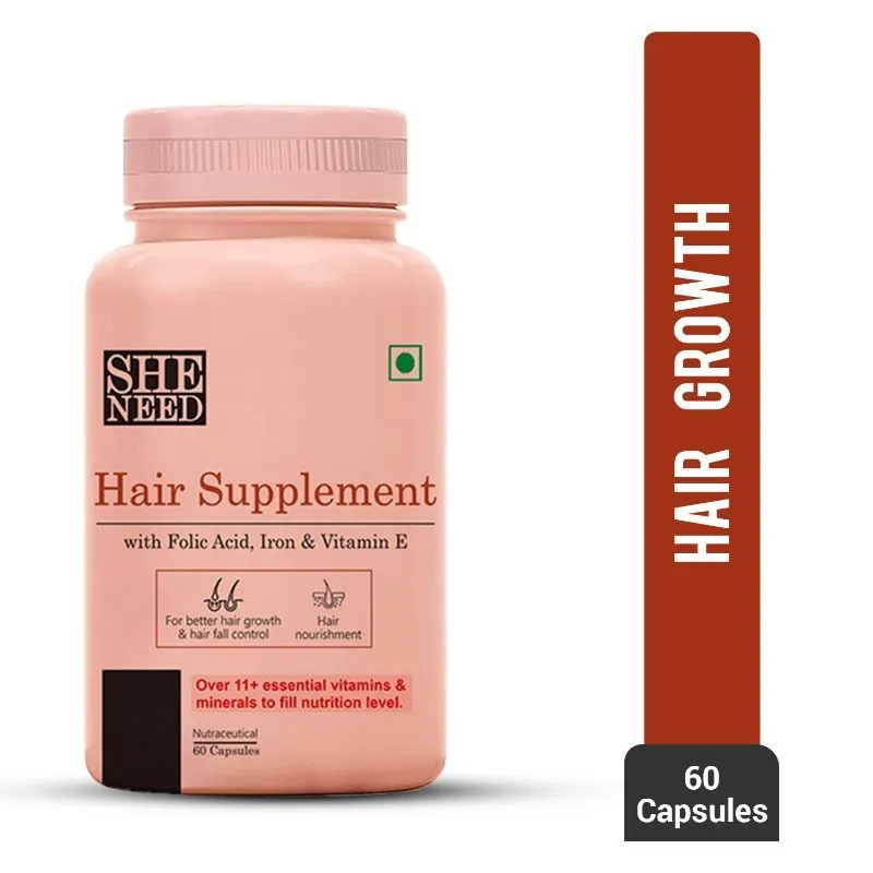 Sheneed Hair Supplement With 11+Nutrients, Vit-B9 & Vit-E