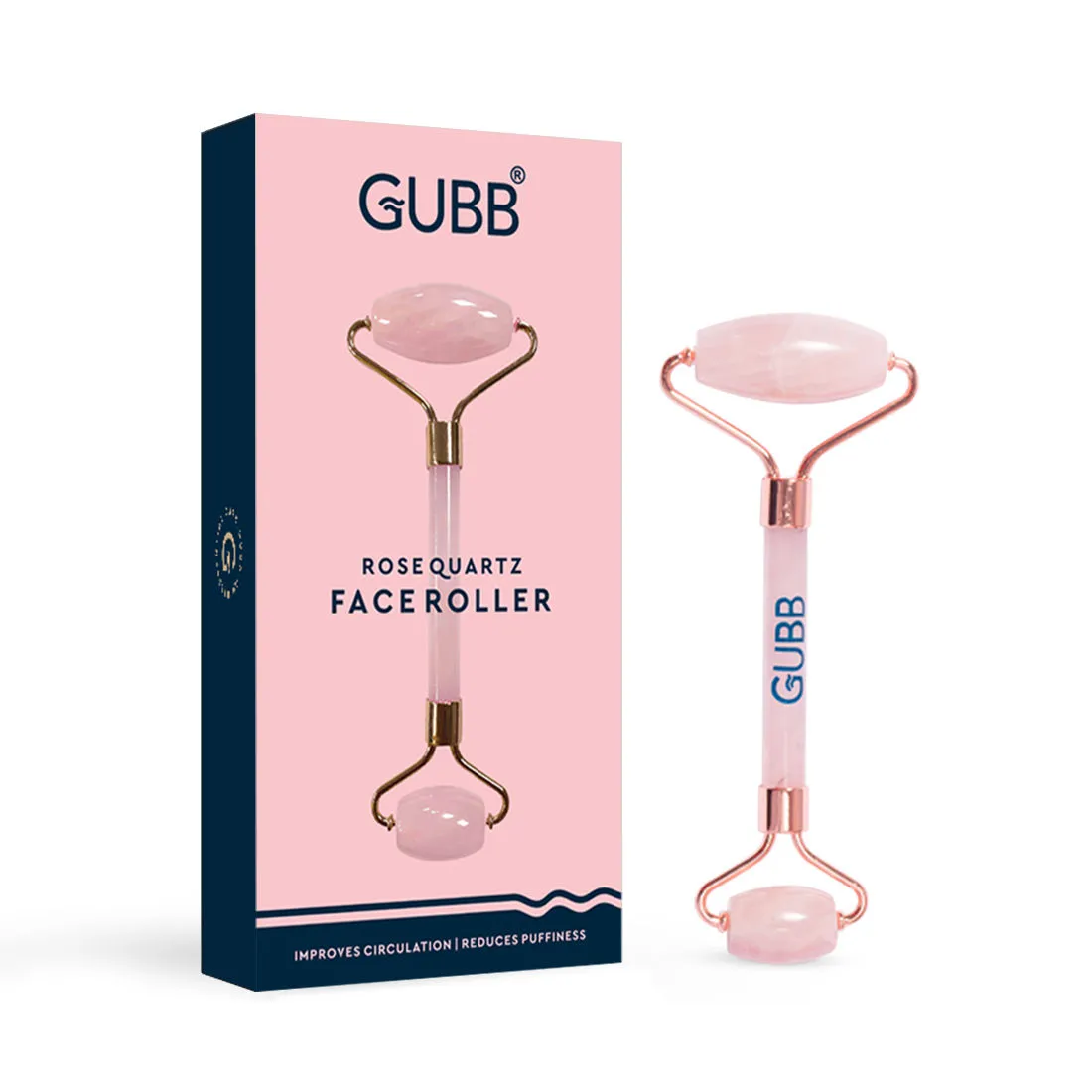 GUBB Rose Quartz Manual Face Roller For Women & Men