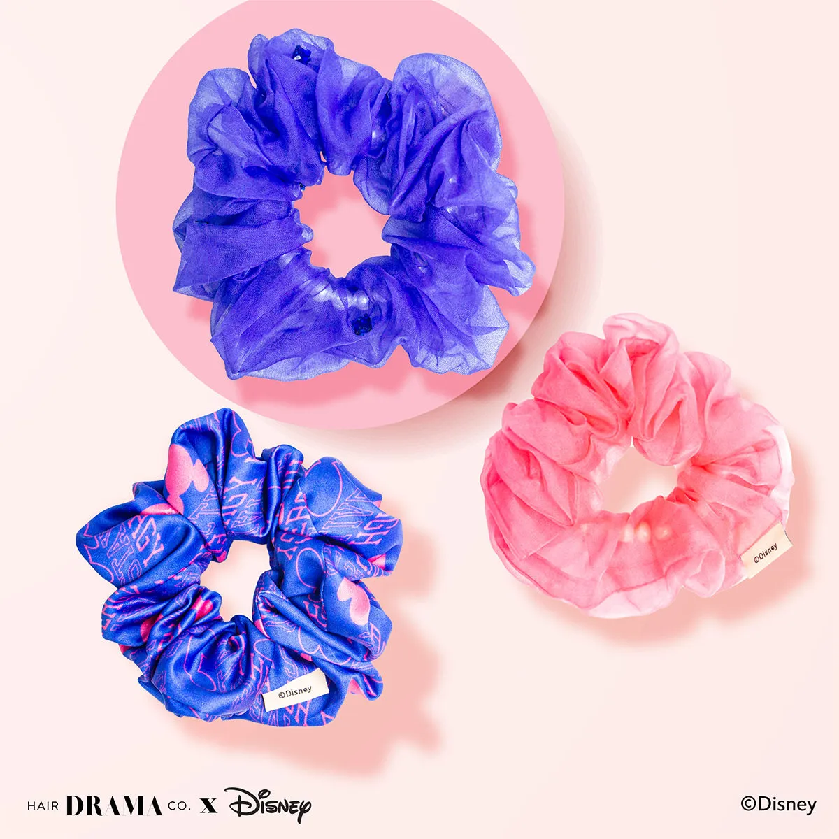 Hair Drama Co. x Disney Mickey Vibes Scrunchies- Set Of 3