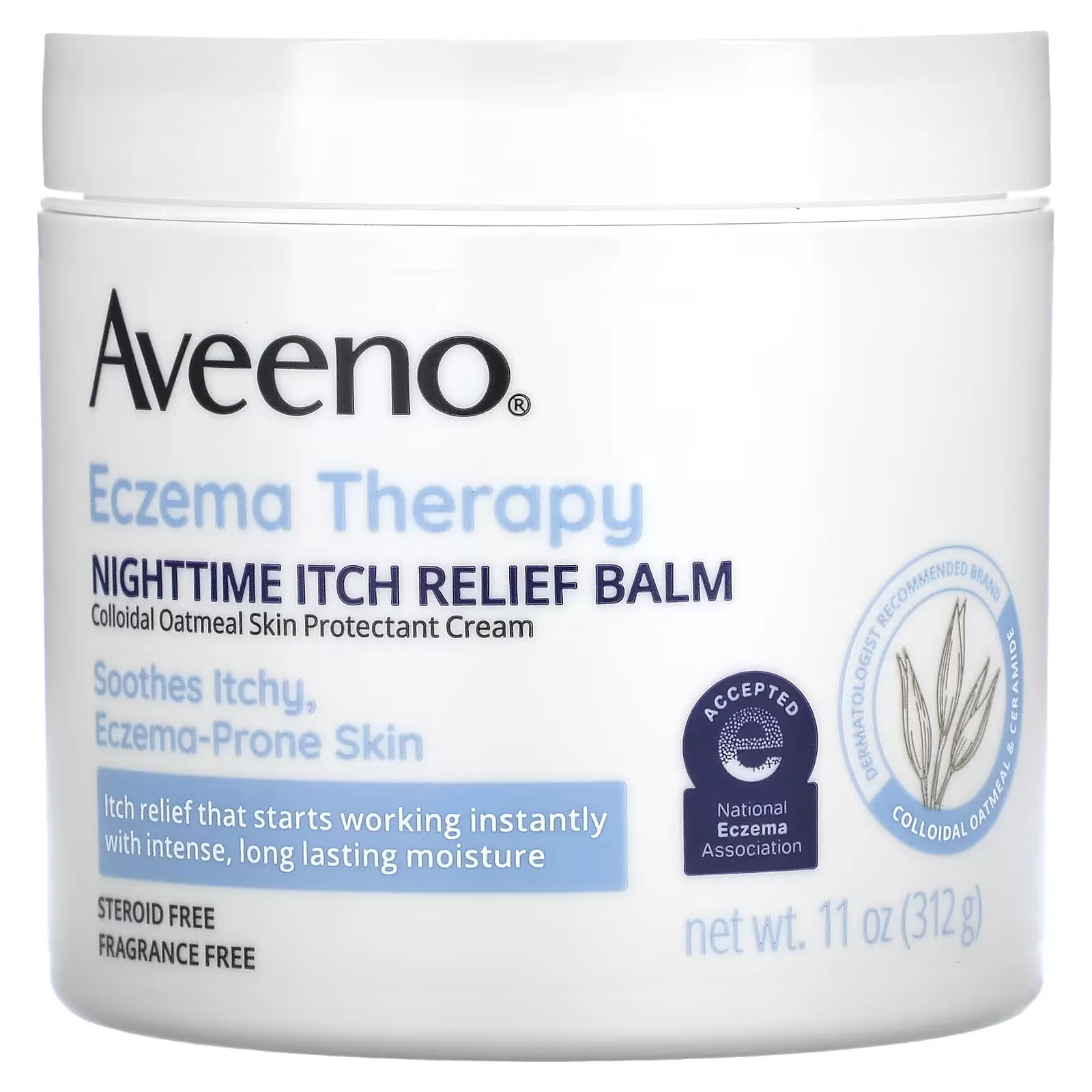 Eczema Therapy Nighttime Itch Relief Balm, Fragrance Free, 11 oz (312 g)