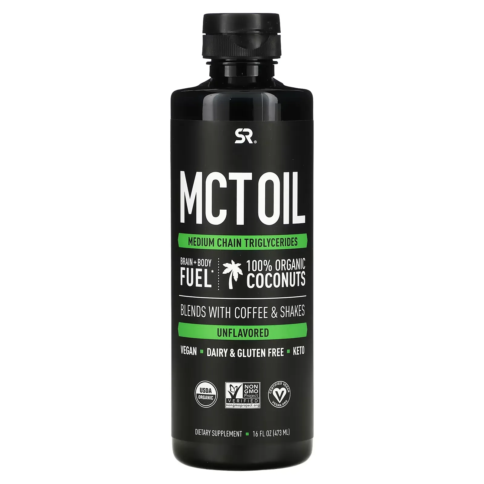 MCT Oil, Unflavored, 16 fl oz (473 ml)