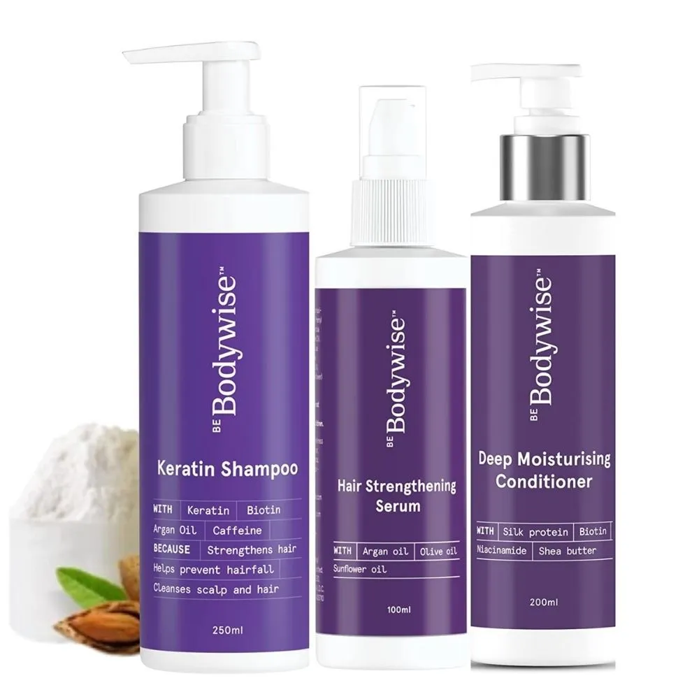 Be Bodywise Keratin Hair Fall Shampoo, Conditioner & Hair Serum