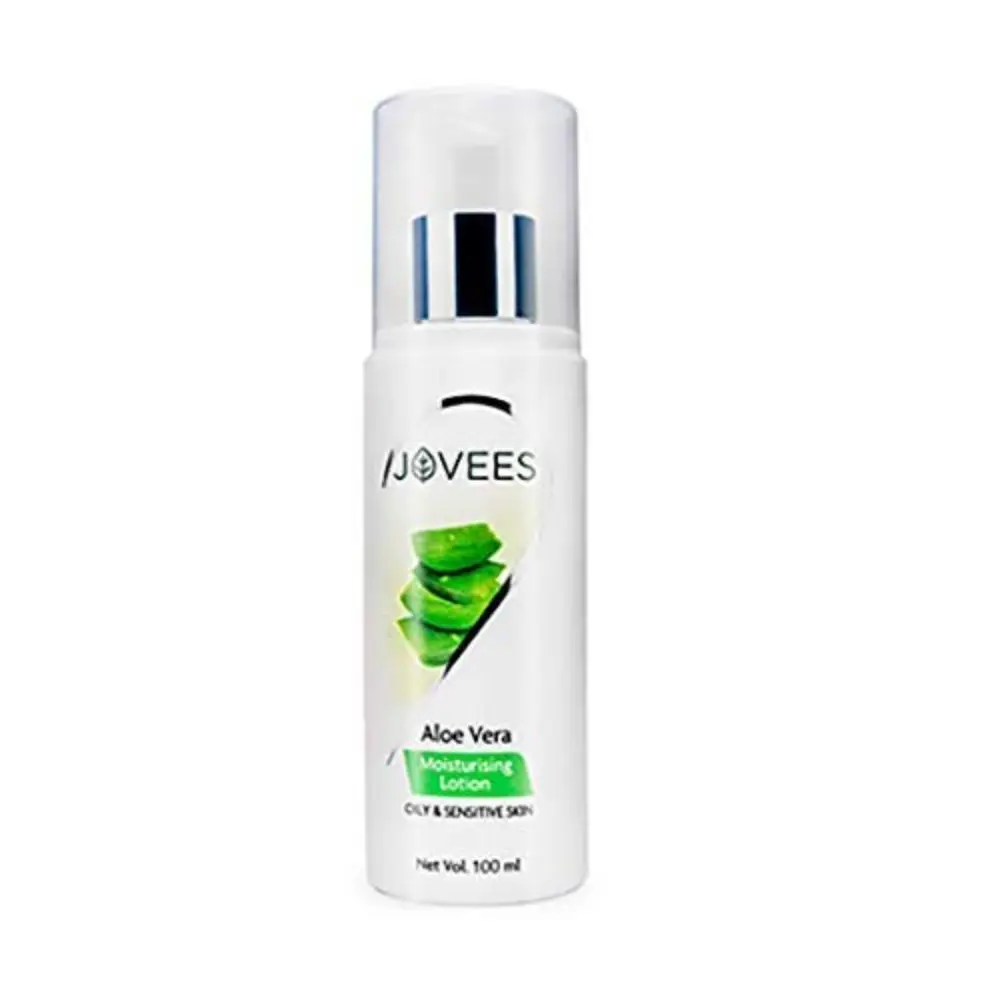 Jovees Herbal Aloe Vera Moisturising Lotion | With Sandal And Peach Extract | Nourishes, Heals and Hydrates Skin | For Oily & Sensitive Skin | 100ml