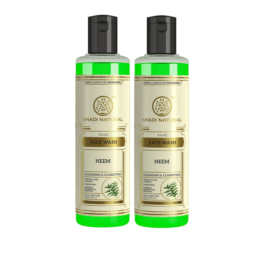 Khadi Herbal Neem Face Wash - Pack Of 2