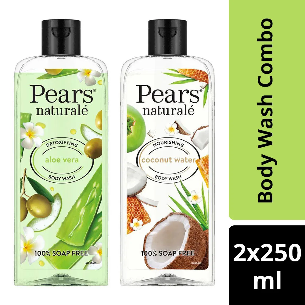 Pears Naturale Nourishing Coconut Water + Detoxifying Aloevera Bodywash Combo