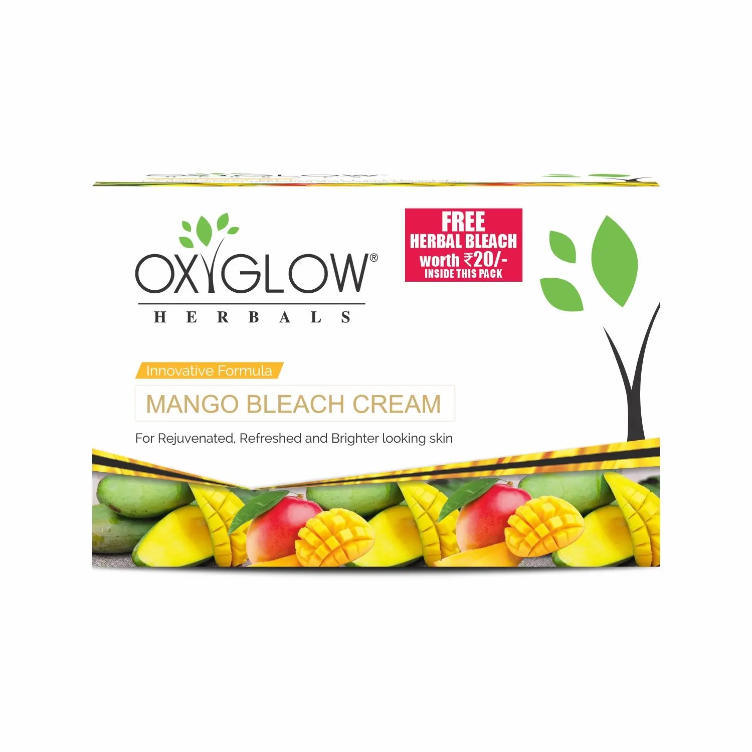 OxyGlow Herbals Mango Bleach Cream|Rejuvenated, Refreshed and brighter looking skin