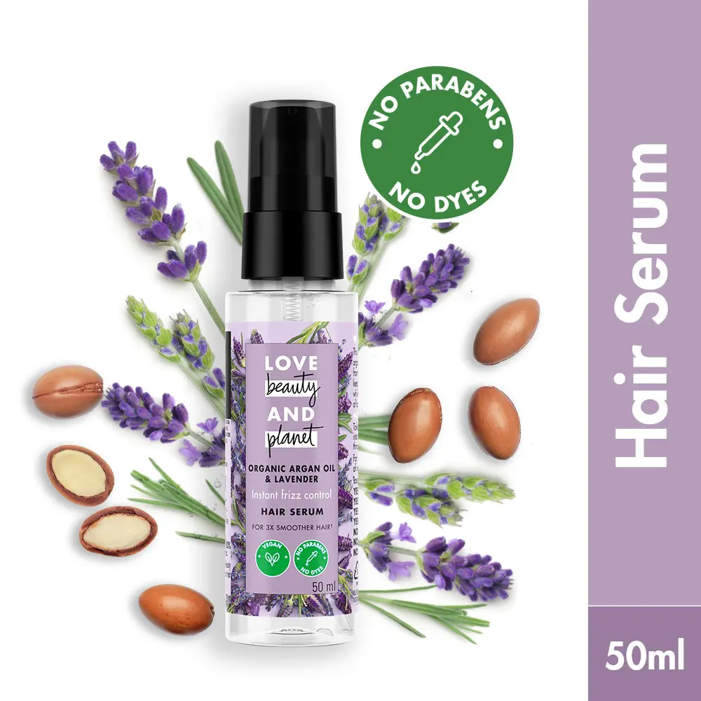 Love Beauty And Planet Argan Oil & Lavender Hair Serum for Frizz free hair 50ml