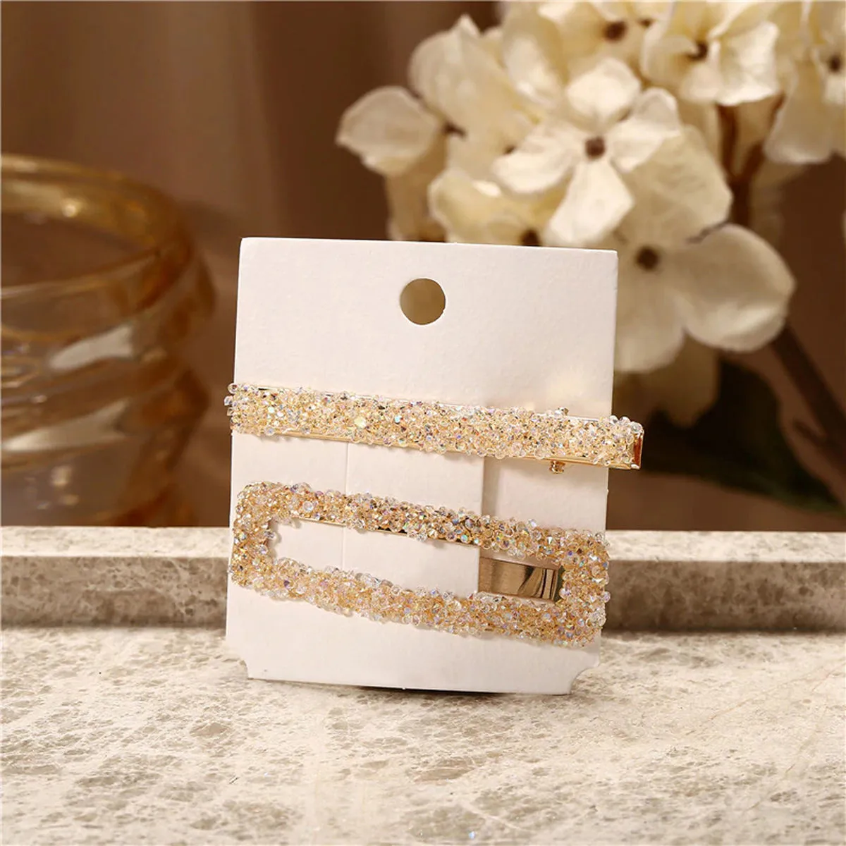 Jewels Galaxy Stunning Crystal Gold Plated Hairclips