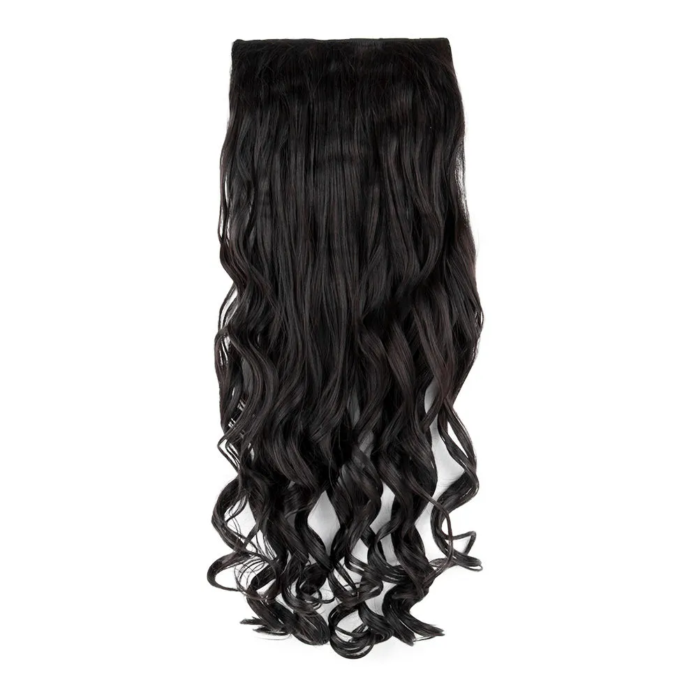 Streak Street Clip-in 30'' Beach Wavy Natural Black Hair Extensions