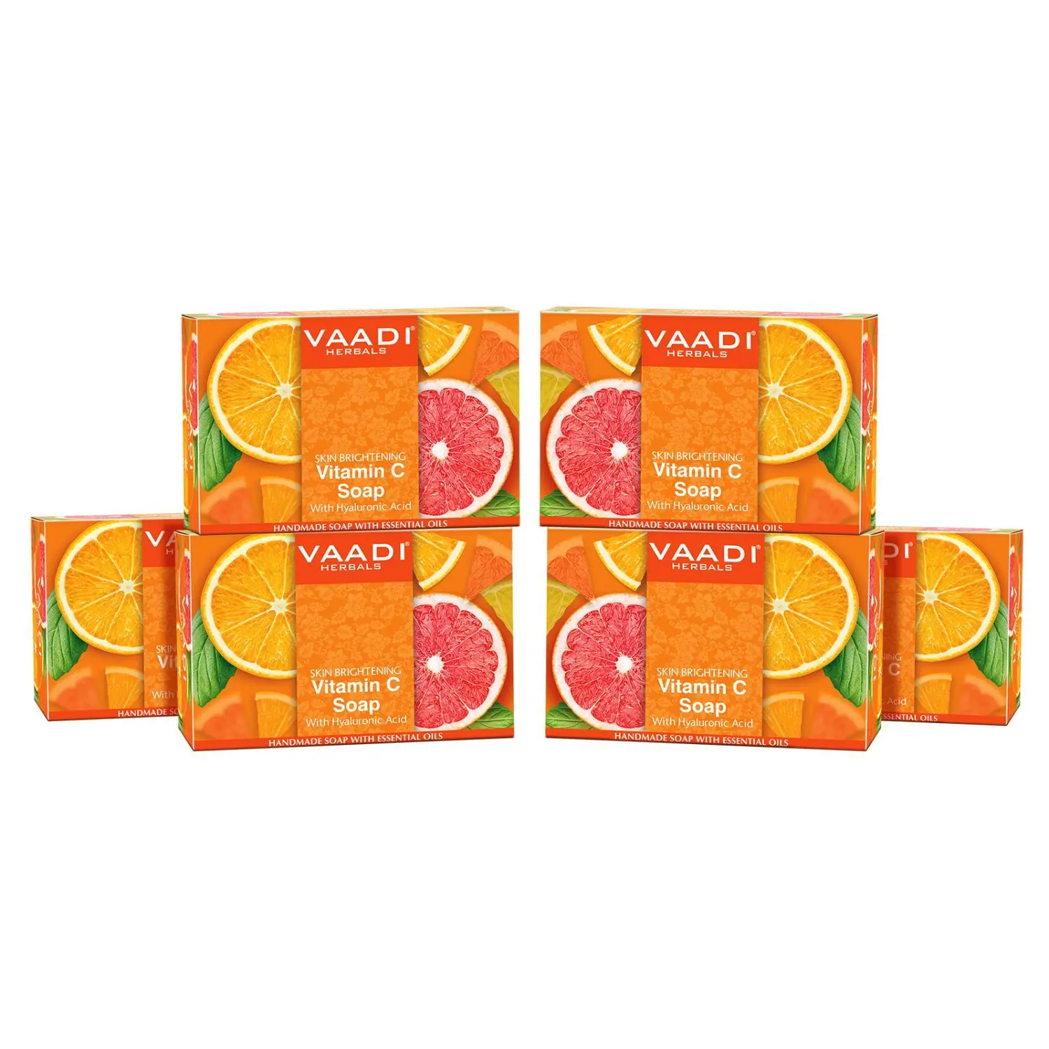 Vaadi Herbals Vitamin C Soap For Tan Removal & Instant Brightening (75 gms X 6) (Pack of 6)