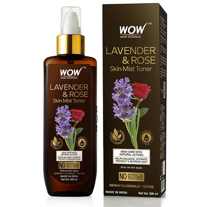 WOW Skin Science Lavender & Rose Skin Mist Toner No Paraben Sulphate Free