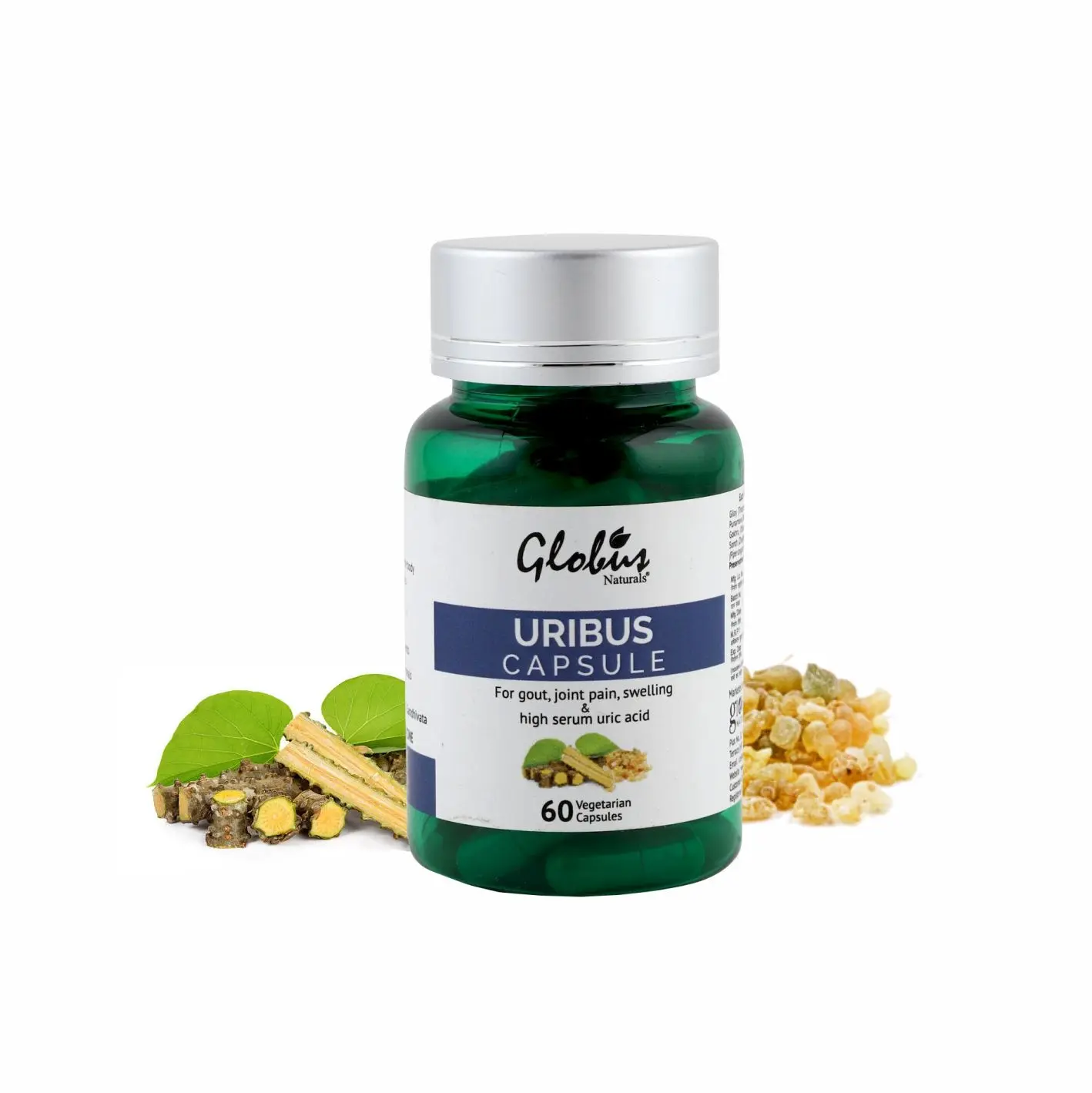 Globus Ayurvedic Capsule For Increased Uric Acid/Gout. ( 60 cap, Veg)