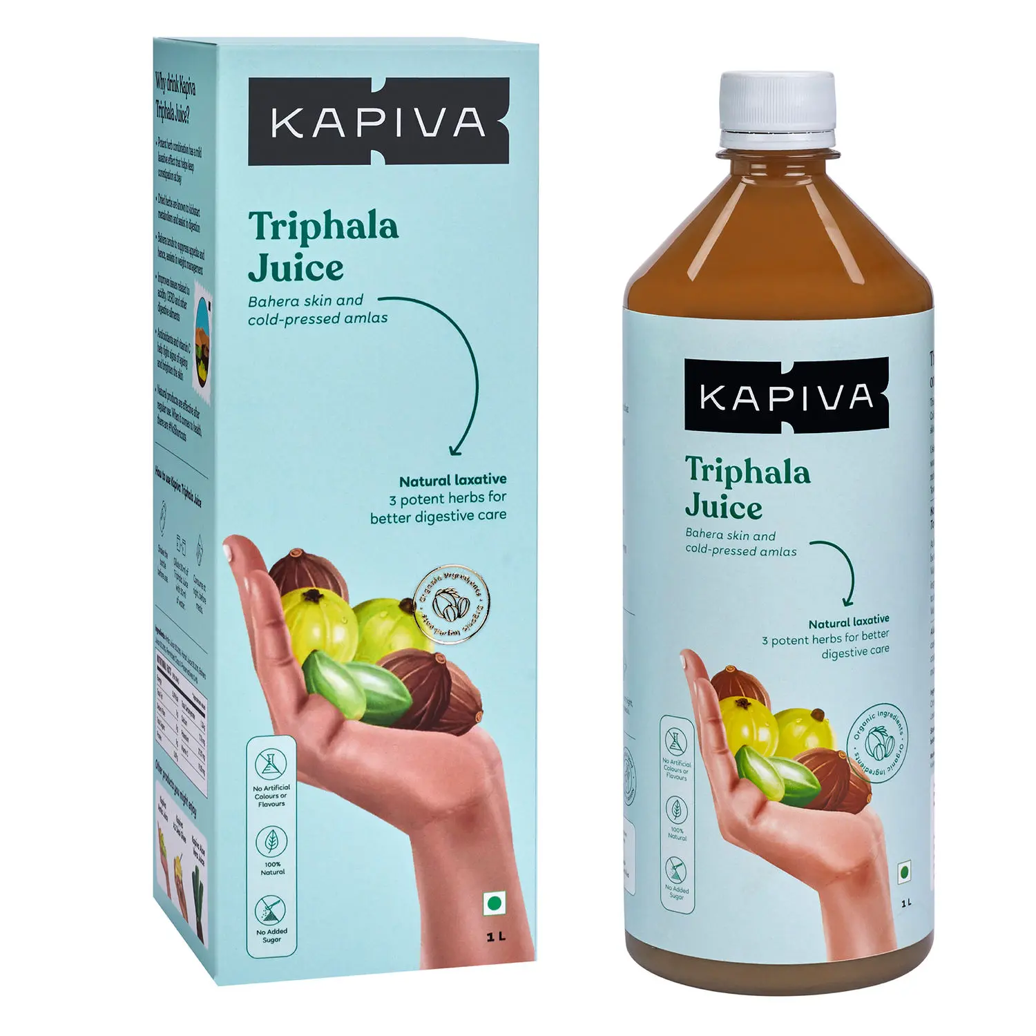 Kapiva Triphala Juice | Ayurvedic Formula Acts As Herbal Laxative | Digestive Care | No Added Sugar, 1L