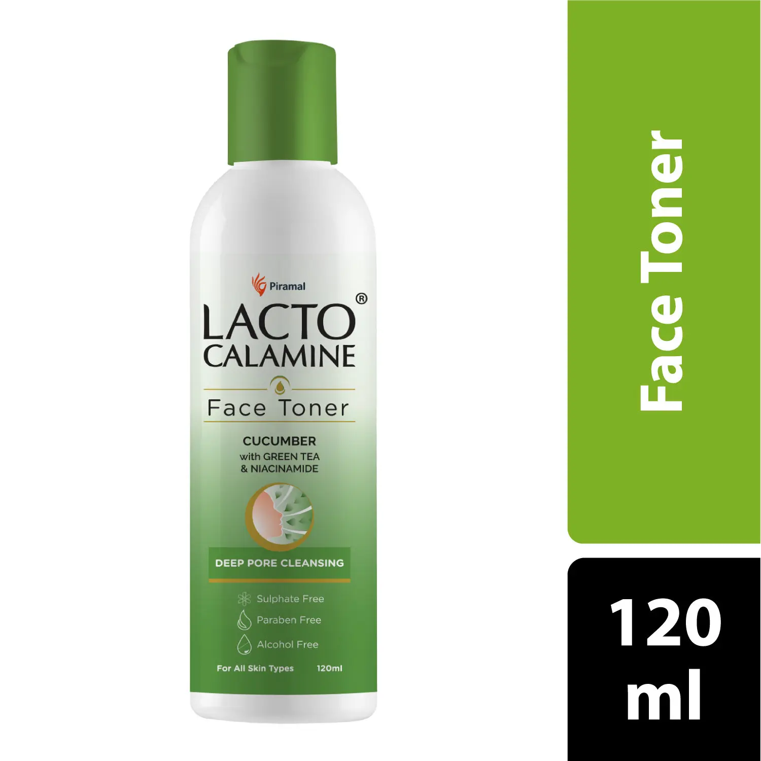 Lacto Calamine Cucumber Face Toner with Green Tea & Niacinamide Deep Pore Cleansing. For all Types Skin No Parabens, No Sulphate, No Alcohol - 120 ml