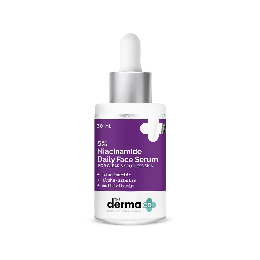 The Derma Co.5% Niacinamide Daily Face Serum with Alpha Arbutin & Multivitamin for Clear & Spotless Skin (30 ml)