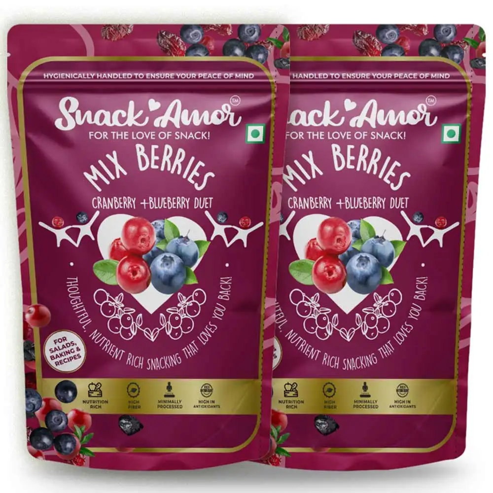 SnackAmor Mix Berries,  Unflavoured (Pack of 2)  200 g