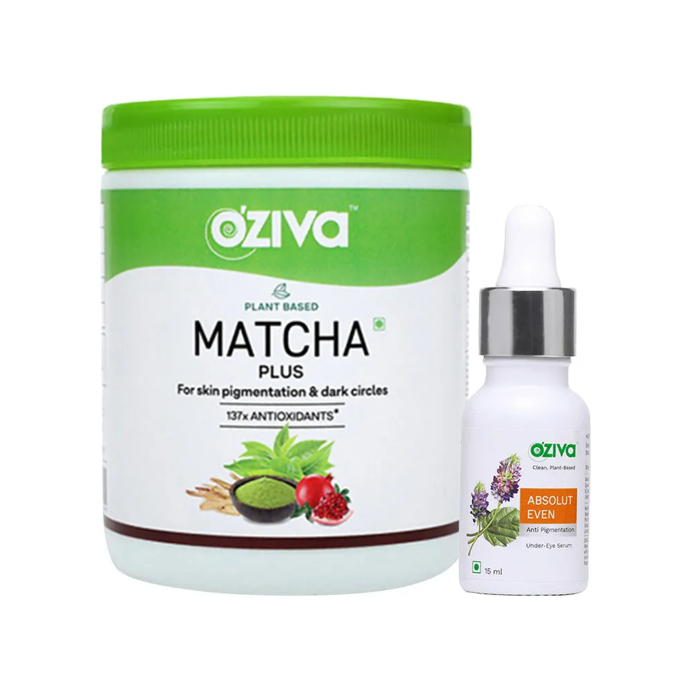 Oziva Anti-Pigmentation Routine (Plant Based Matcha Plus + Absolut Even Under-eye Serum)