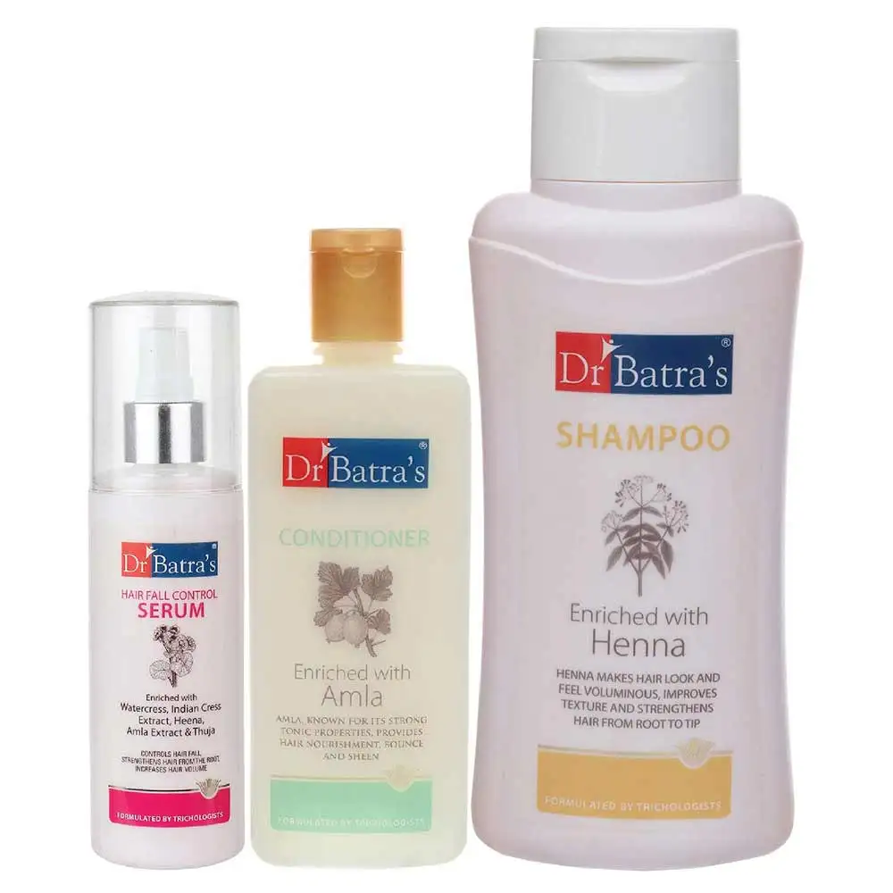 Dr Batra's Hair Fall Control Serum-125 ml, Conditioner - 200 ml & Shampoo - 500 ml Combo,  3 Piece(s)/Pack  Hair Care